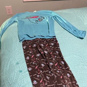 Kids Blue and Black Pajama Set with Fun Design